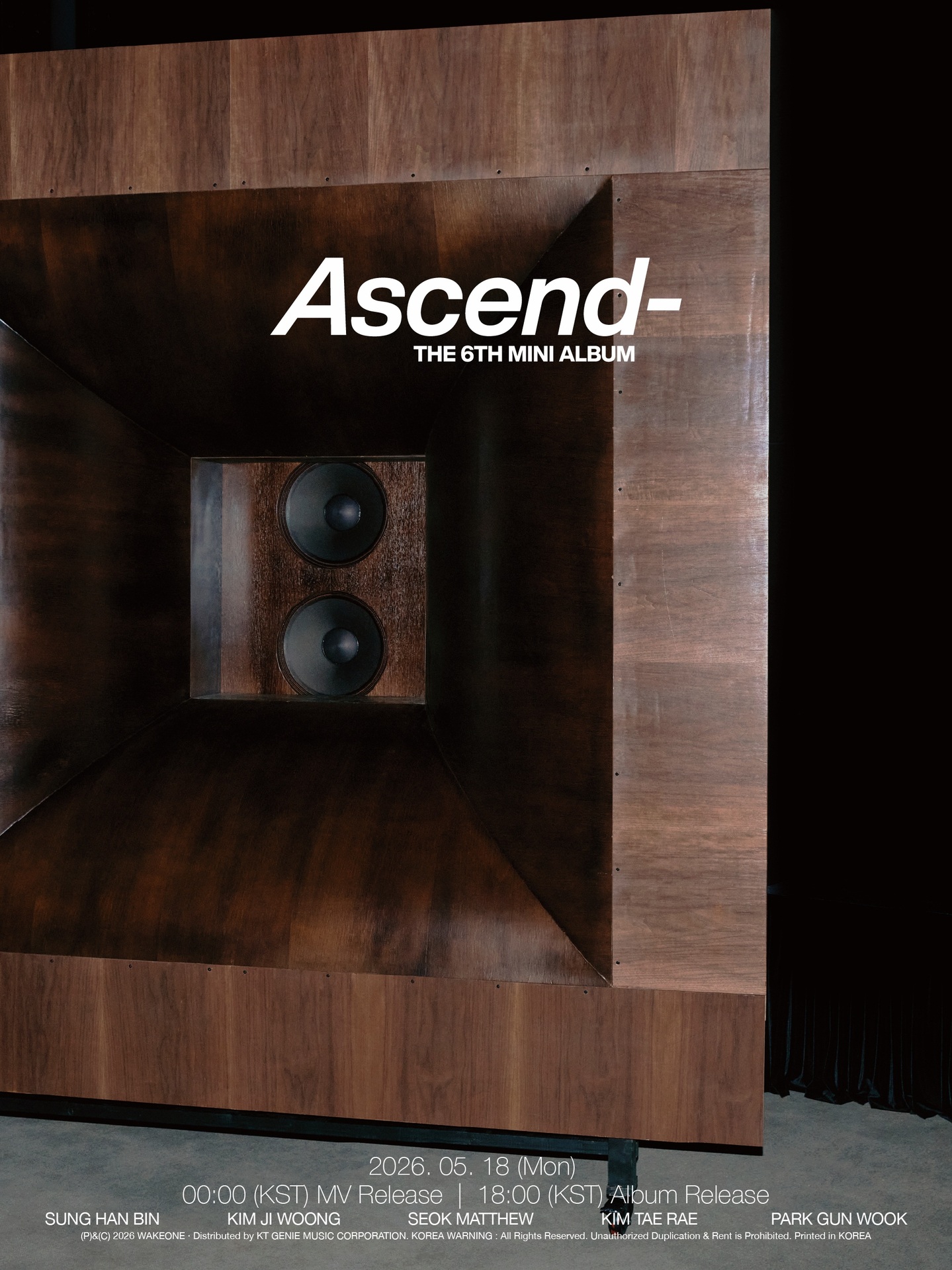 A teaser image for boy band ZeroBaseOne's sixth EP ″Ascend-″ [WAKEONE]